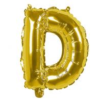 Boland folieballon letter D 36 cm goud