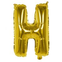 Boland folieballon letter H 36 cm goud