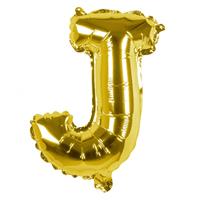 Boland folieballon letter J 36 cm goud