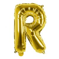 Boland folieballon letter R 36 cm goud