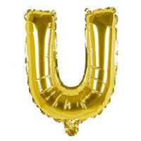 Boland folieballon letter U 36 cm goud