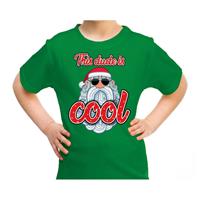 Bellatio Fout kerst shirt rokende santa this dude is cool groen voor kids