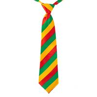 Carnaval stropdas rood/geel/groen gestreept cm Multi