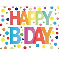 Bellatio 5x Verjaardagskaart Happy Birthday met gekleurde stippen Multi