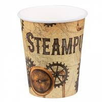 Boland bekertjes Steampunk 250 ml papier bruin 6 stuks