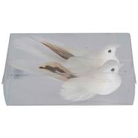 Bellatio 2x Witte glitter decoratie vogeltjes op clip 11 cm -