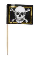 Set 24 Vlaggenprikkers Piraten (7 cm)