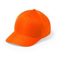 Oranje 5-panel baseballcap voor volwassenen