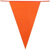 Merkloos Oranje Holland plastic groot formaat buiten vlaggetjes van 10 meter -