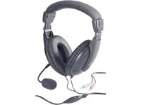 Basetech BT-260A PC-headset 3.5 mm jackplug Kabelgebonden, Stereo Over Ear Zwart