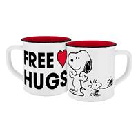 Geda Labels Peanuts enamel look Mug Free Hugs