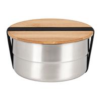 Xenos Lunchbox - rvs/bamboe - ø15 cm
