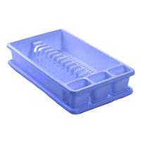 Forte Plastics Blauw afdruiprek met lekbak 45 x 26 cm - Keukenbenodigdheden - Afwassen/afdrogen - Afwasrekken - Afdruiprekken met lekbak