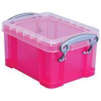 Reallyusefulboxes Really Useful Box visitekaarthouder 0,3 litres, transparant roze