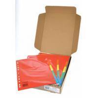 Class'ex tabbladen 5 tabs, 11-gaats perforatie, karton, geassorteerde felle kleuren