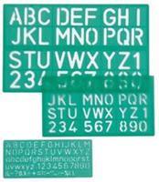 Linex lettersjabloon set met 3 stuks, in een ophangetui
