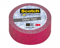 Scotch Expressions glitter tape, 15 mm x 5 m, roze