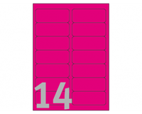 Avery ZWECKFORM neon gekleurde afneembare etiketten 99 x 38.1 mm. neon pink. L7363P (pak 350 stuks)