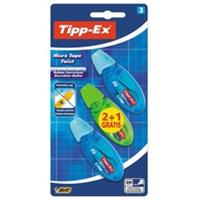 Tipp-Ex correctieoller Micro Tape Twist blauw en groen, blister 2+1 gratis