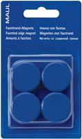 Maul magneet MAULsolid, diameter 32 mm, blauw, blister van 4 stuks