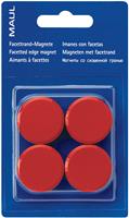Maul magneet MAULsolid, diameter 20 mm, rood, blister van 8 stuks