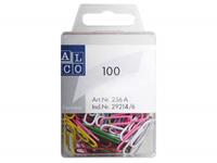 Alco paperclips  26mm rond doos a 100 stuks assorti kleuren