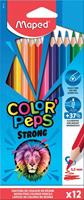 Maped kleurpotlood Color'Peps Strong, 12 potloden in een kartonnen etui