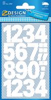 Avery Etiketten cijfers en letters 0-9 groot, 2 blad, wit, waterbestendige folie