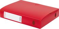Pergamy elastobox, voor ft A4, uit PP van 700 micron, rug van 6 cm, rood