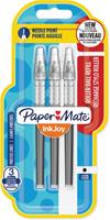 Paper Mate InkJoy vulling voor liquid-ink roller fijn, zwart, blister met 3 vullingen
