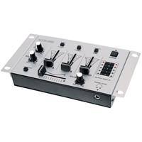 Dj mixer compact met 3 kanalen + 2 microfoonkanalen