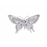 Decoratie vlinder zilver 15 x 11 cm Zilver