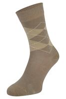 Boru Bamboe sokken met ruiten motief-Beige-35/38