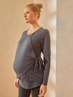 VERTBAUDET Cross-over-T-shirt voor zwangerschap en borstvoeding groen - zie staal