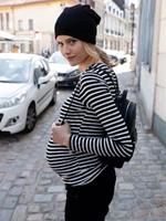 VERTBAUDET Zwangerschapsshirt met lange mouwen zwart gestreept/wit