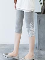 BERRYLOOK Lace Panel Stretch Slim Pants