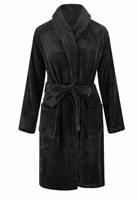 Relax Company fleece badjas zwart - unisex model