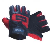 Atipick fitness handschoenen leer rood/zwart 