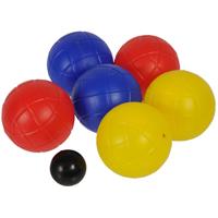 Merkloos Kaatsbal ballen gooien jeu de boules set gekleurde ballen 7 delig in draagtas -