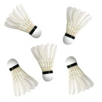 Gebro Set van 5x stuks badminton shuttles met veertjes Wit