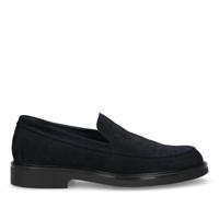 Manfield Donkerblauwe suède loafers