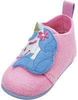 Playshoes pantoffels Eenhoorn meisjes vilt/textiel roze/blauw mt 20