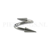 Piercings.nl Twister 1.6 mm lange cones 12 mm