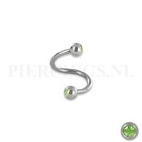 Piercings.nl Twister 1.2 mm chirurgisch staal groen