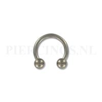 Piercings.nl Circulair barbell titanium 1.6 mm x 10 mm