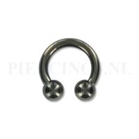 Piercings.nl Circulair barbell zwart 2.5 mm