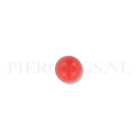 Piercings.nl Balletje 1.6 mm acryl rood 6 mm