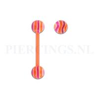 Piercings.nl Tongpiercing flexibel marmer oranje paars