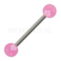 Piercings.nl Tongpiercing acryl UV 5 mm roze