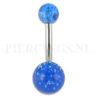 Piercings.nl Navelpiercing acryl glitter blauw
